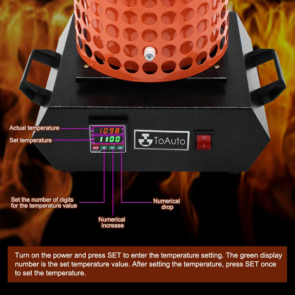 Lid and top opening of the dual crucible metal melting furnace