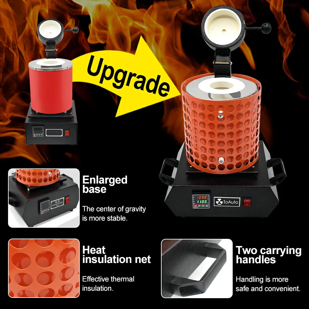 Crucible and melting accessories for the dual crucible metal melting furnace
