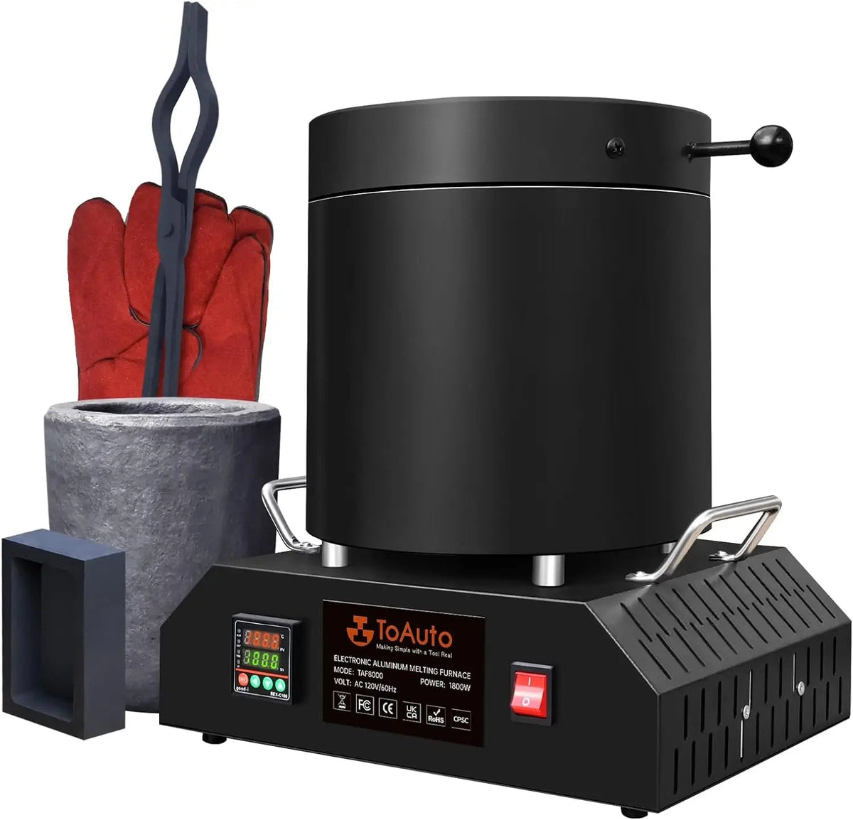 8KG Large Electric Aluminum Melting Furnace Toautotoolglobal
