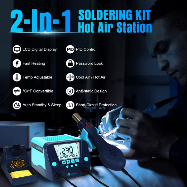 DS882 Soldering Station 2 in 1 Soldering Iron Hot Air Gun - ToAuto Tool