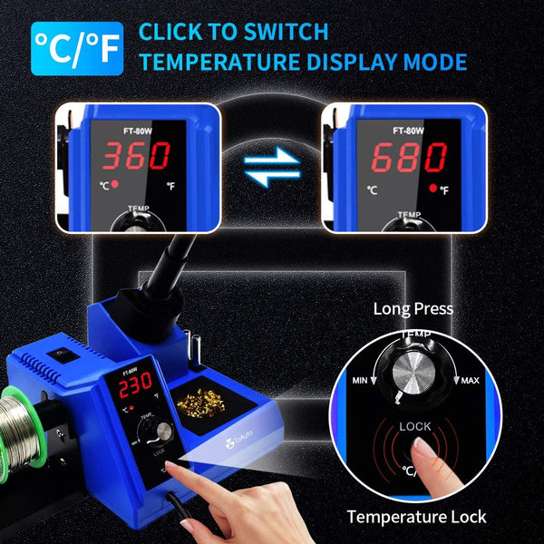Soldering Station 80W Digital Solder Iron Station Kit - ToAuto Tool