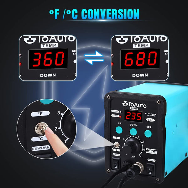 8786D-Pro Soldering Station Hot Air Gun - ToAuto Tool