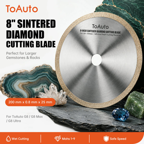 ToAuto 8-Inch Diamond Lapidary Saw Blade for Gemstone and Rock Cutting