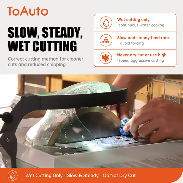 ToAuto 8-Inch Diamond Lapidary Saw Blade for Gemstone and Rock Cutting