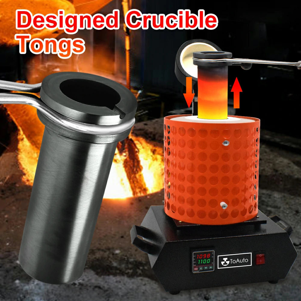 Temperature control display on the ToAuto 3+1KG dual crucible electric melting furnace