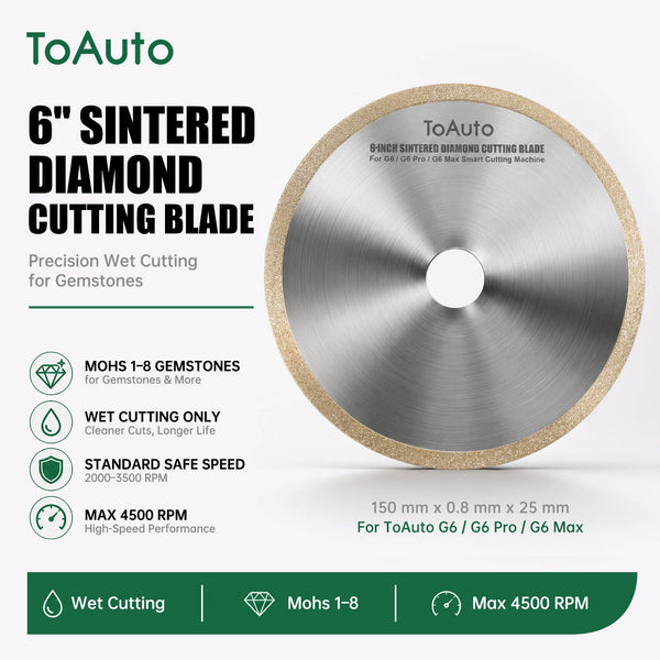 ToAuto 6-Inch Sintered Diamond Cutting Blade for Gemstones | G6 Series Toautotoolglobal