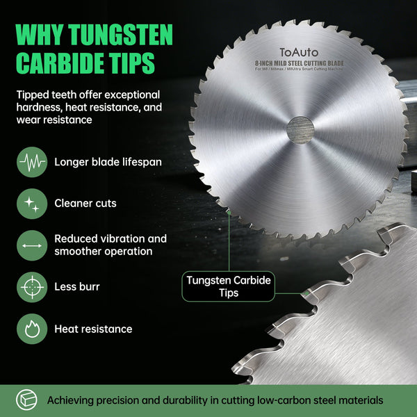 ToAuto 8-Inch Mild Steel Cutting Blade for Low-Carbon Steel Toautotoolglobal