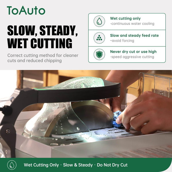 Cutting gemstones with ToAuto diamond lapidary blade