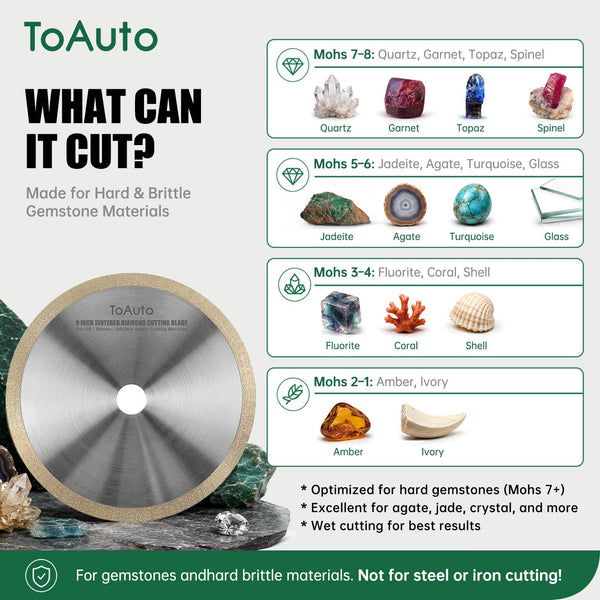 ToAuto 8-Inch Sintered Diamond Cutting Blade for Gemstone Cutting Toautotoolglobal